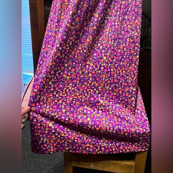 Vtg 70s Disco Hippie Maxi Dress Halter Low back Pink floral psychedelic - Picture 8 of 10